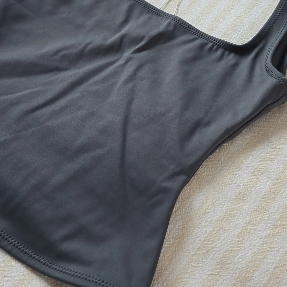 SKIMS Swim Shaping Bikini Tank Top Size:XXS Gunmetal Grey